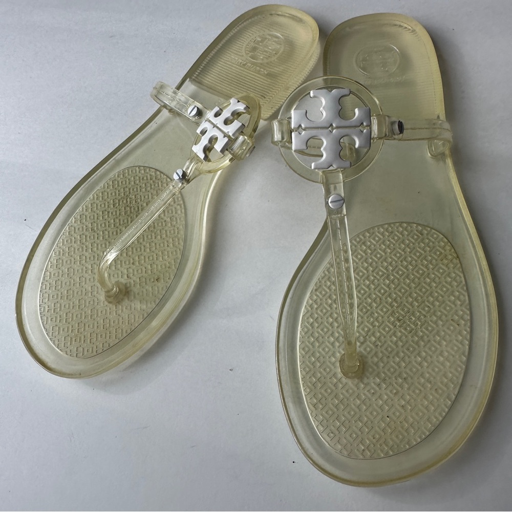 Tory Burch Mini Miller Women's Clear Sandals Sz 9 Preowned